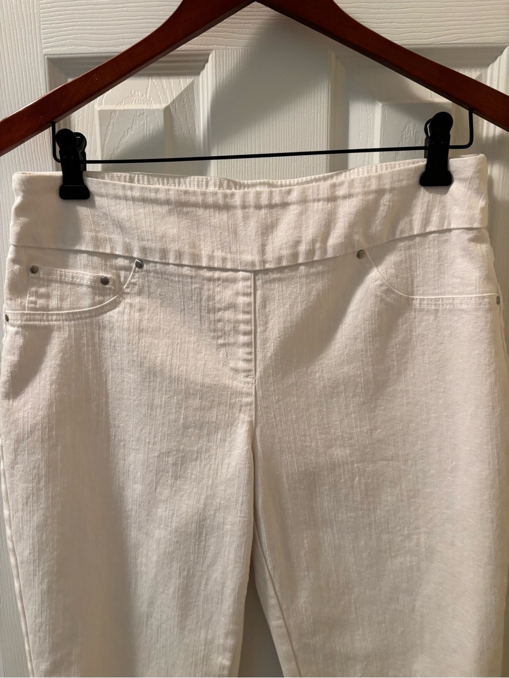 Ruby Rd. Cream Cropped Straight Pull-On Pants - Picture 2 of 4
